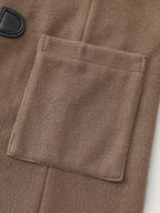 Hooded Relaxed-Fit Horn Button Long Coat