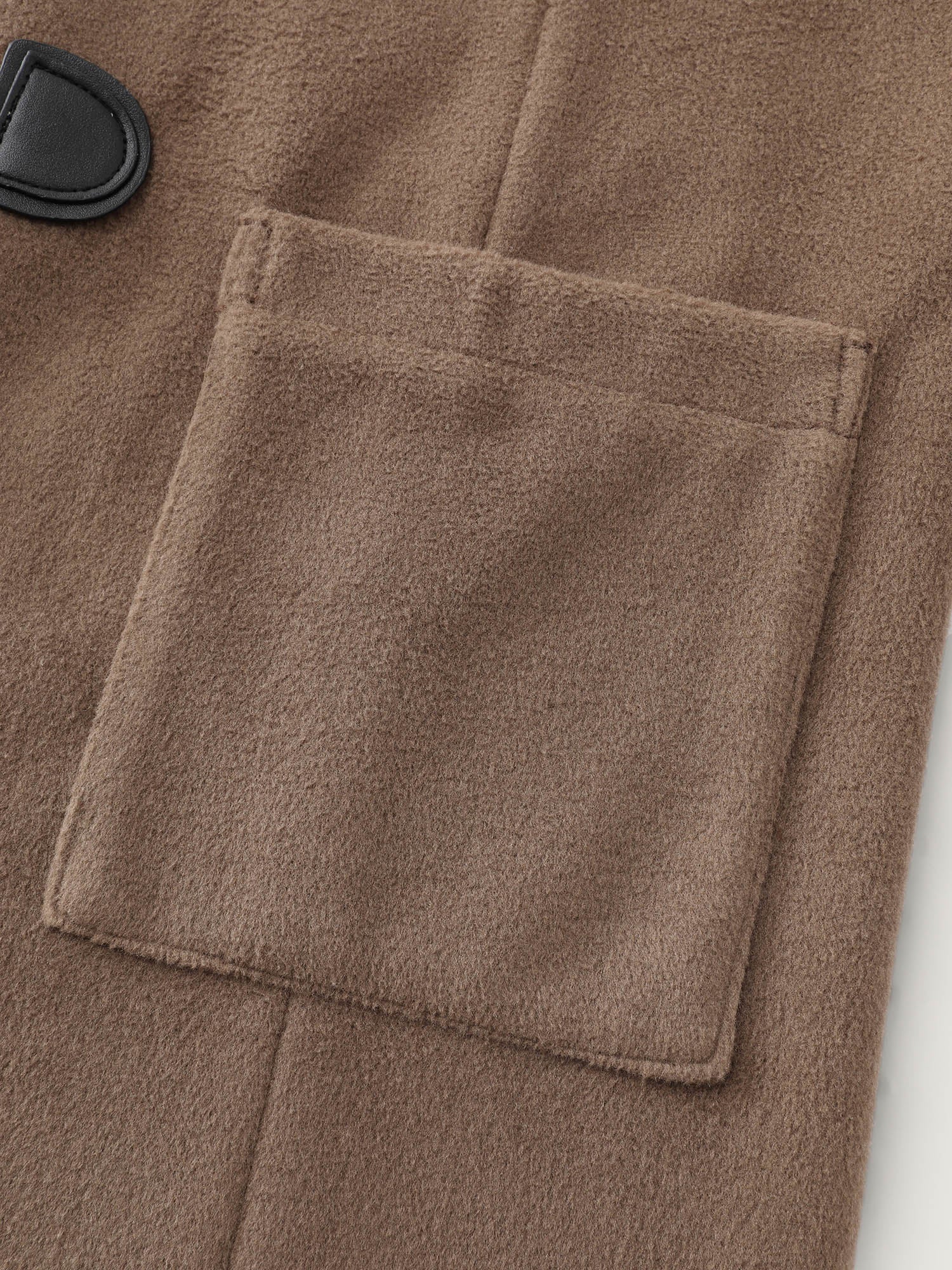 Hooded Relaxed-Fit Horn Button Long Coat