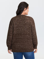 Heather Textured Button Neck Pullover