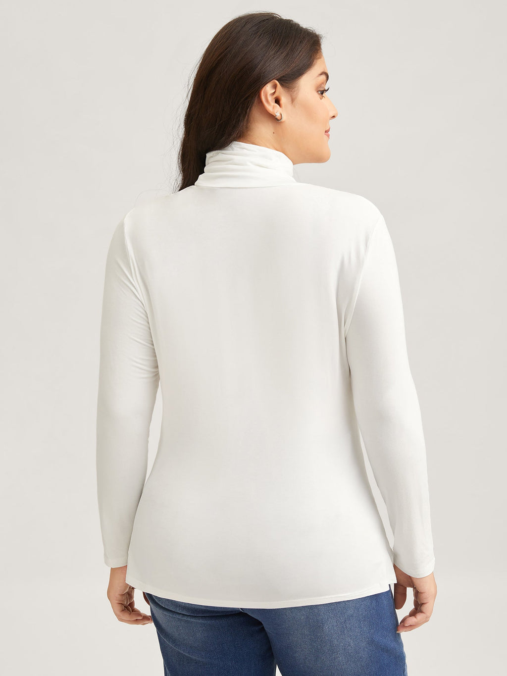 Supersoft Essentials Solid Funnel Neck Knit T-shirt