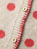Polka Dots Jacquard Buttons Knit Cardigan
