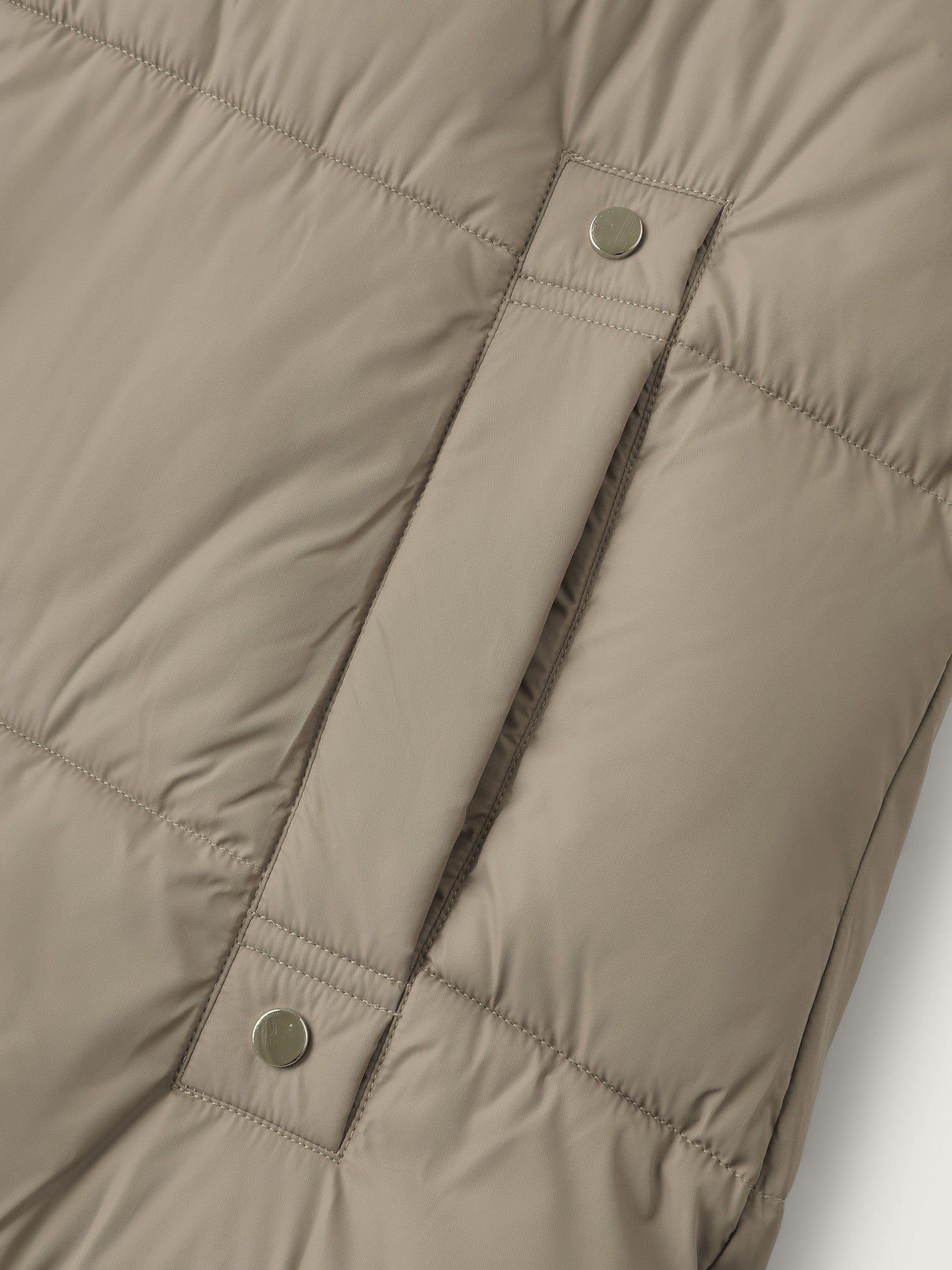 Zipper High Neck Hooded Quilted Jacket