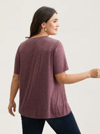 Nope Not Today Print Rhinestone Round Neck T-Shirt