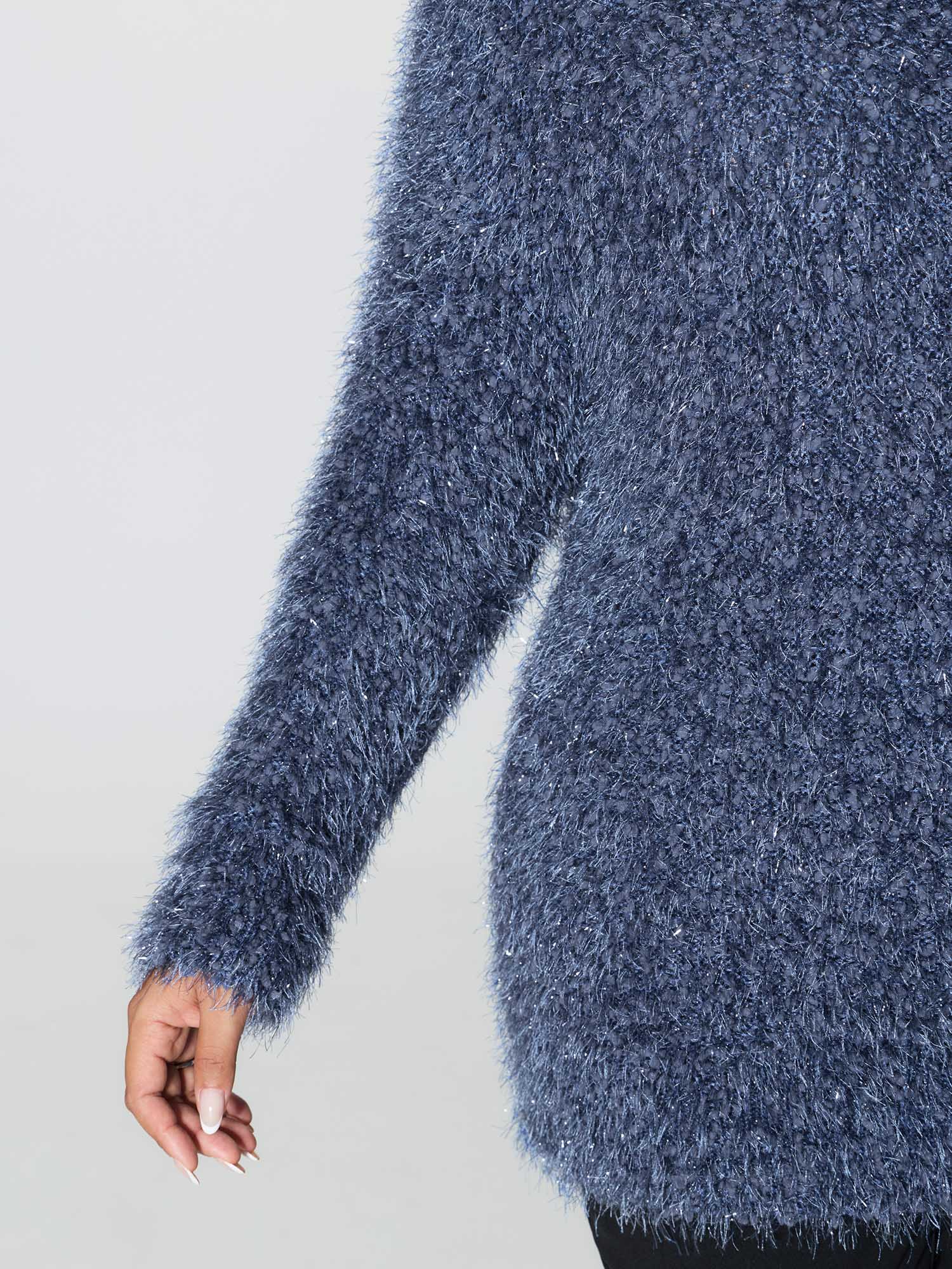 Fuzzy Sparkle Crew Neck Pullover