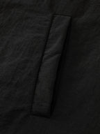 Quilted Mixed Material Hooded Jacket