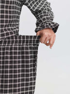 Gingham Ruffled Hem Loungewear Set