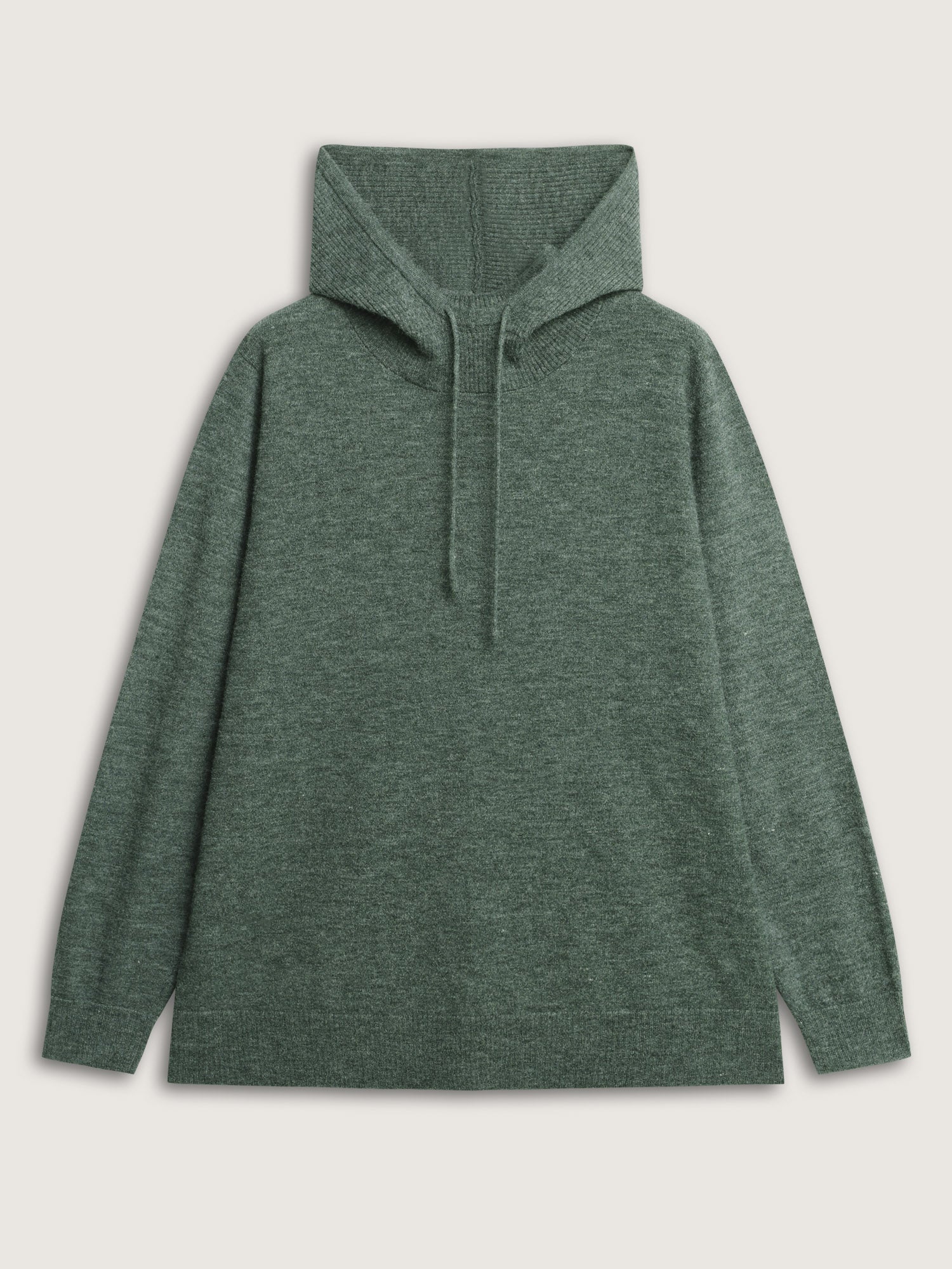 Hooded Turtleneck Plain Pullover