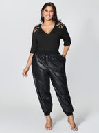 Cut-Out Shoulder Beads T-Shirt