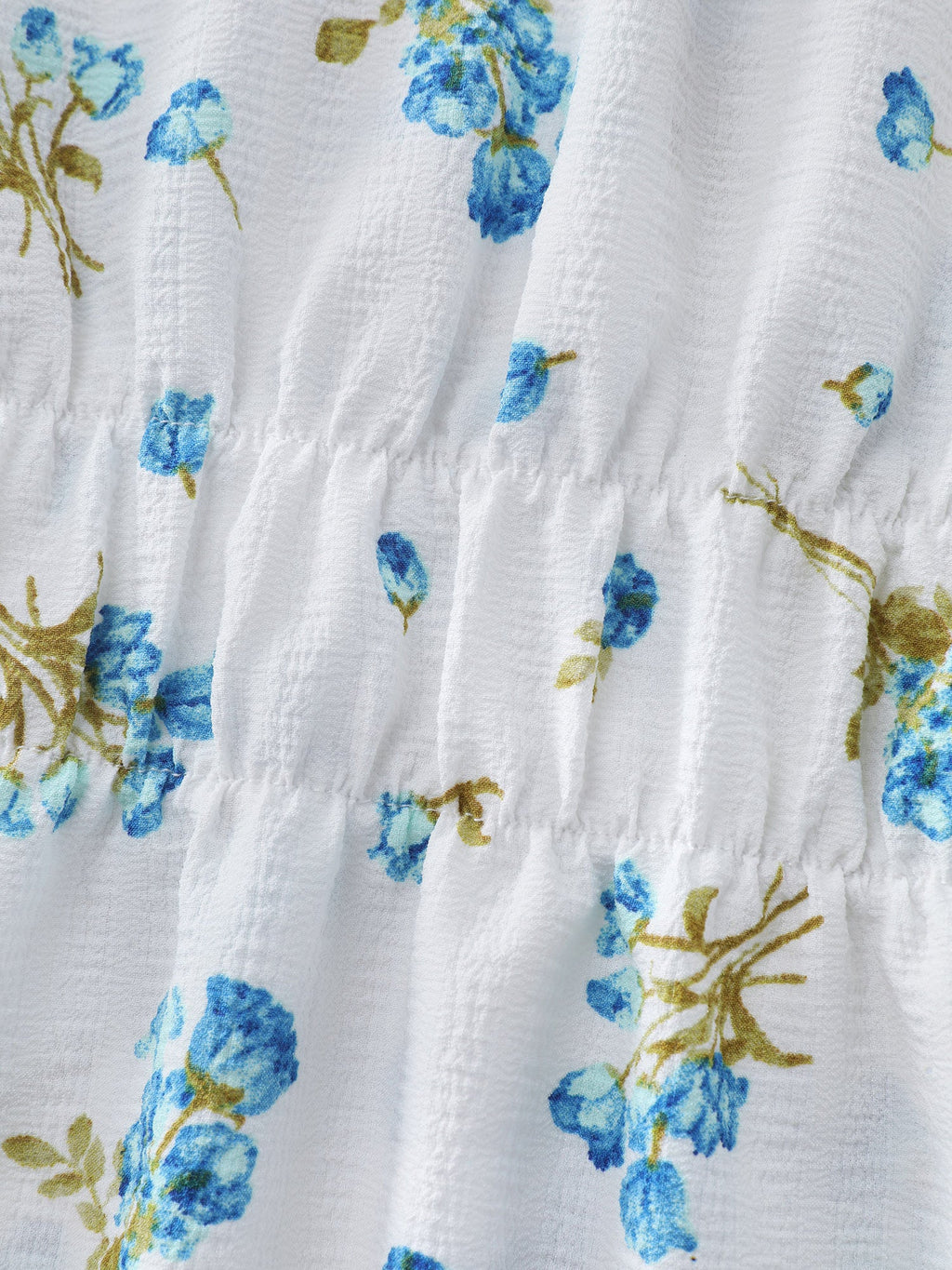 Floral Print Waist Defining Neck Tie Blouse