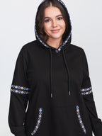 Pure Cotton Stretchy Boho Detail Hoodie