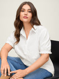 Pure Cotton Ruffled Puffy Sleeve Blouse