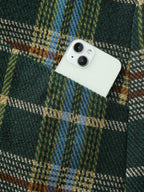 Plaid Pattern Slant Pockets Knee Dress