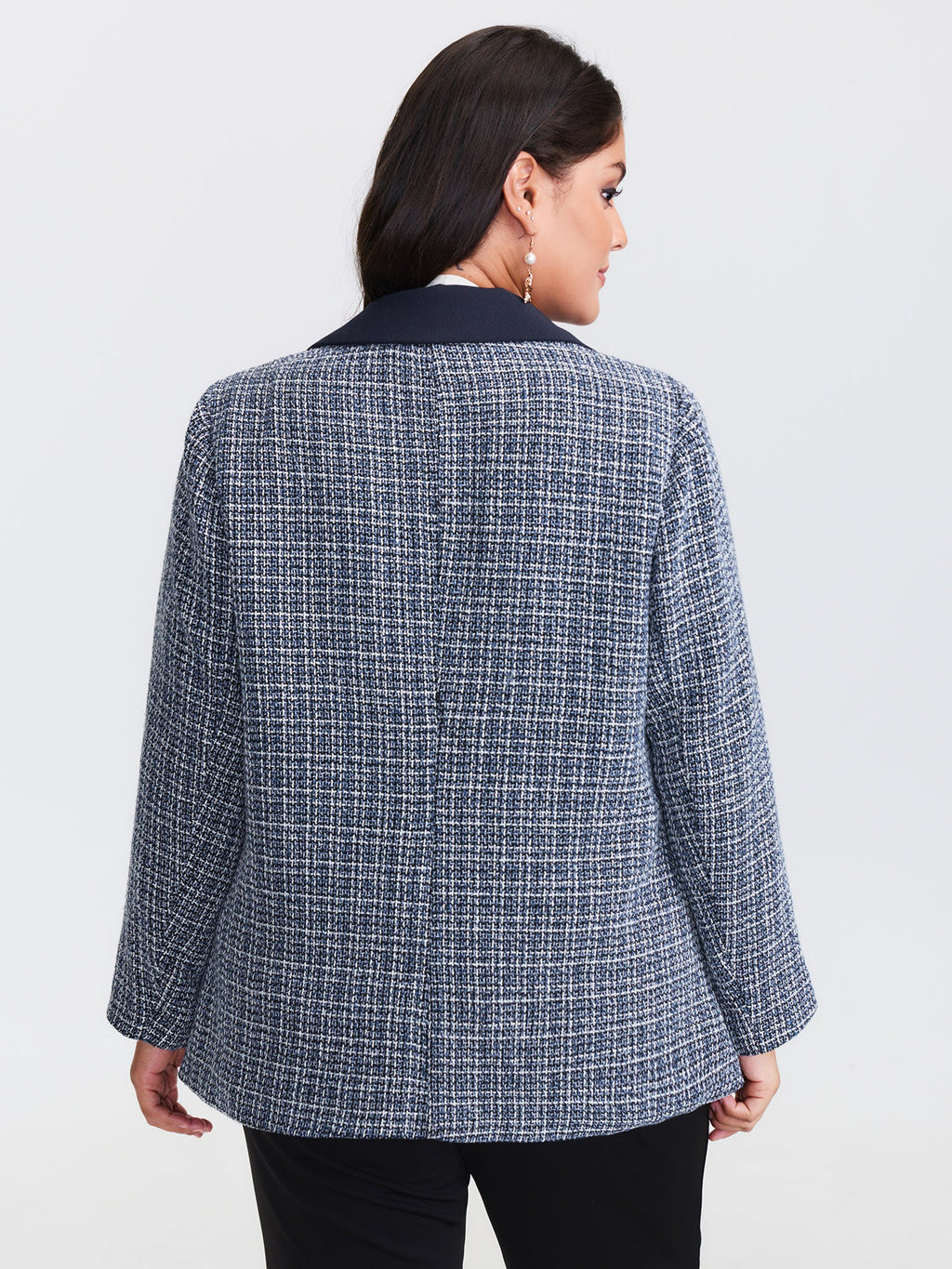 Tweed Color Contrast Blazer