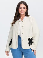 Tweed Bowknot Cropped Coat