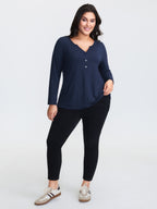 Supersoft Button Placket Solid T-Shirt