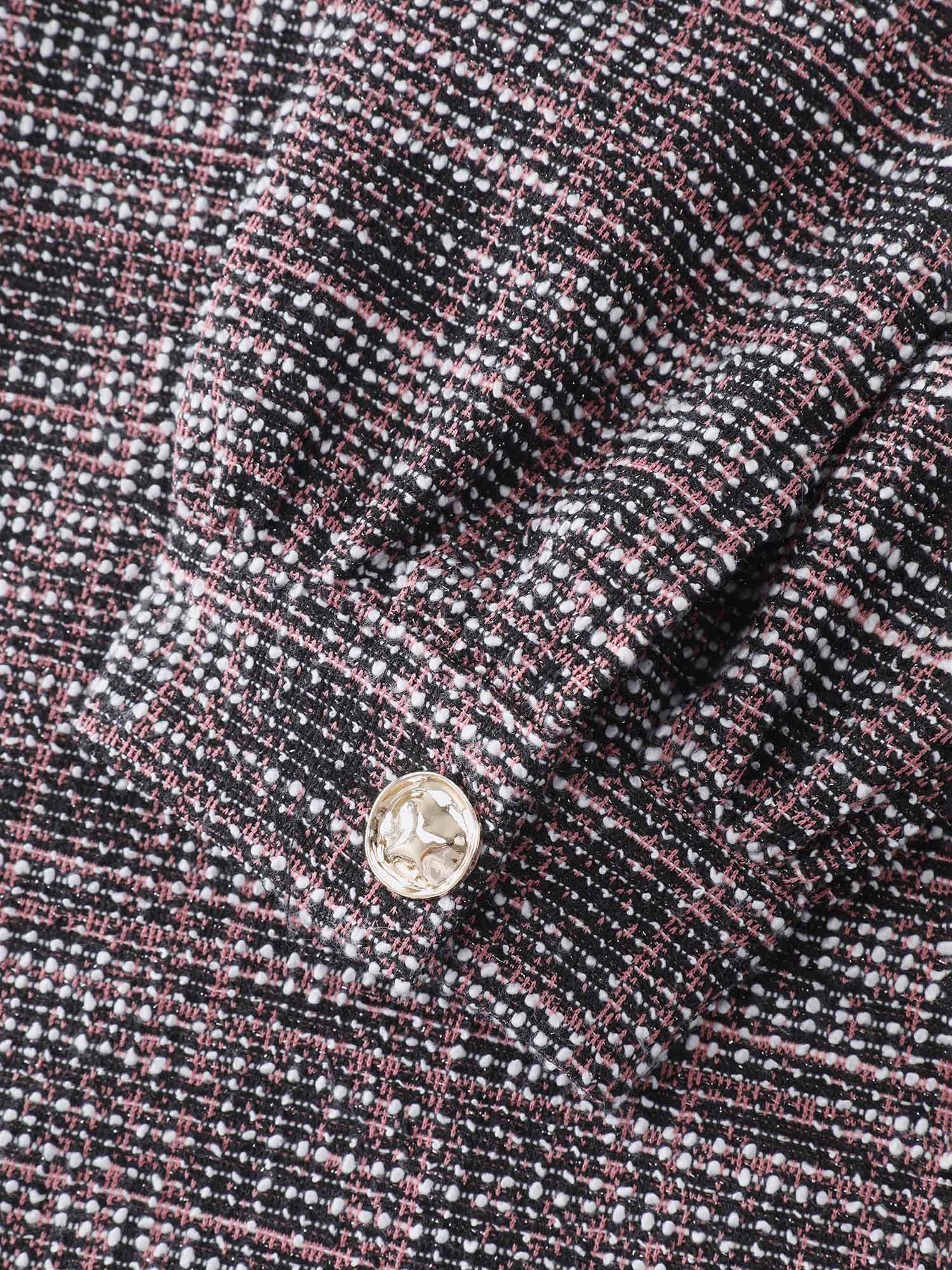 Color Fusion Checkered Print Shirt Dress