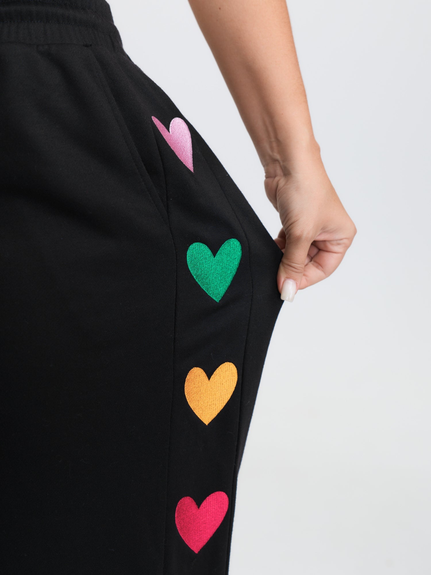 Embroidered Side Panel Stretchy Pants