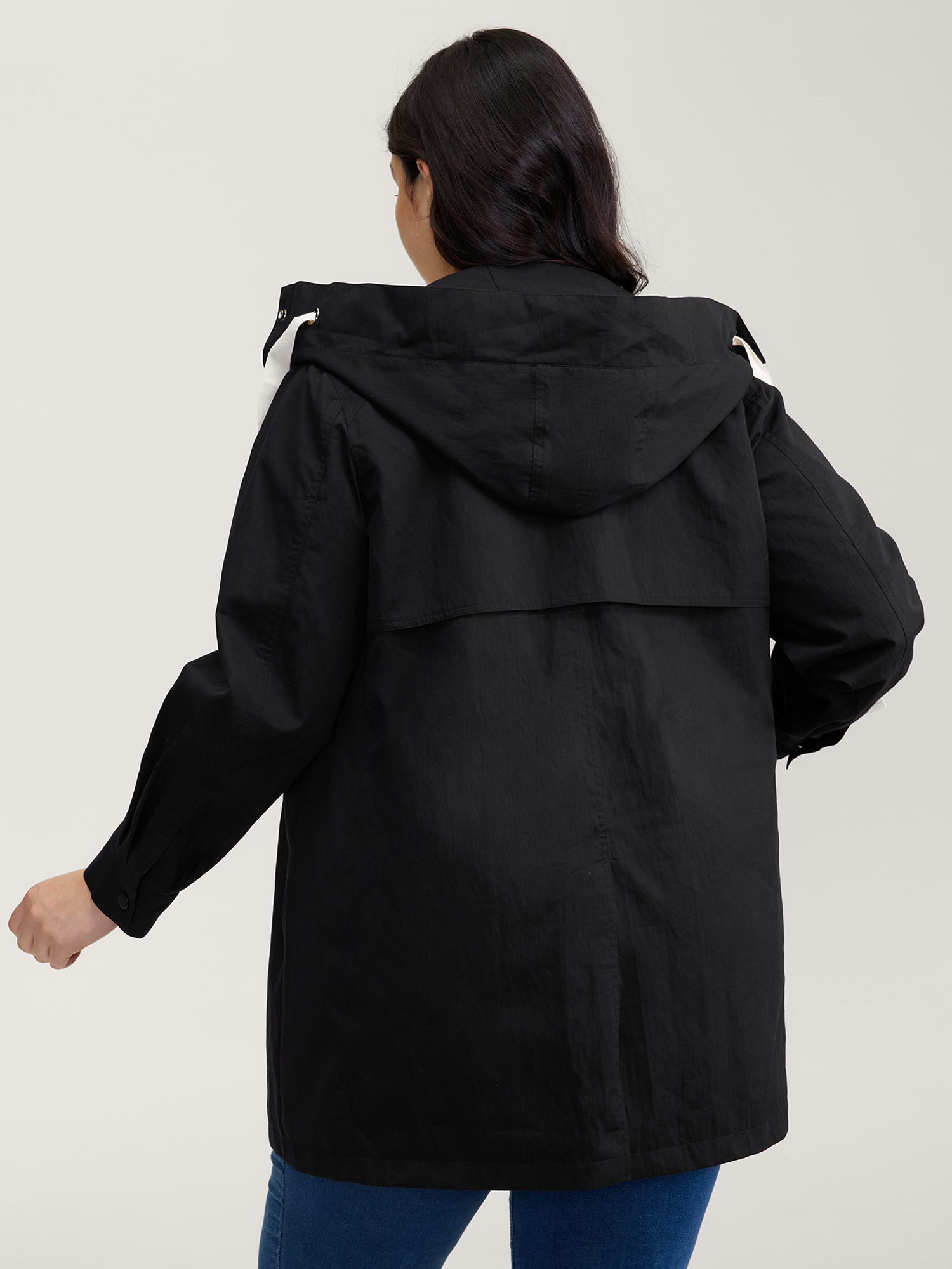 Contrast Pockets Button-Front Coat