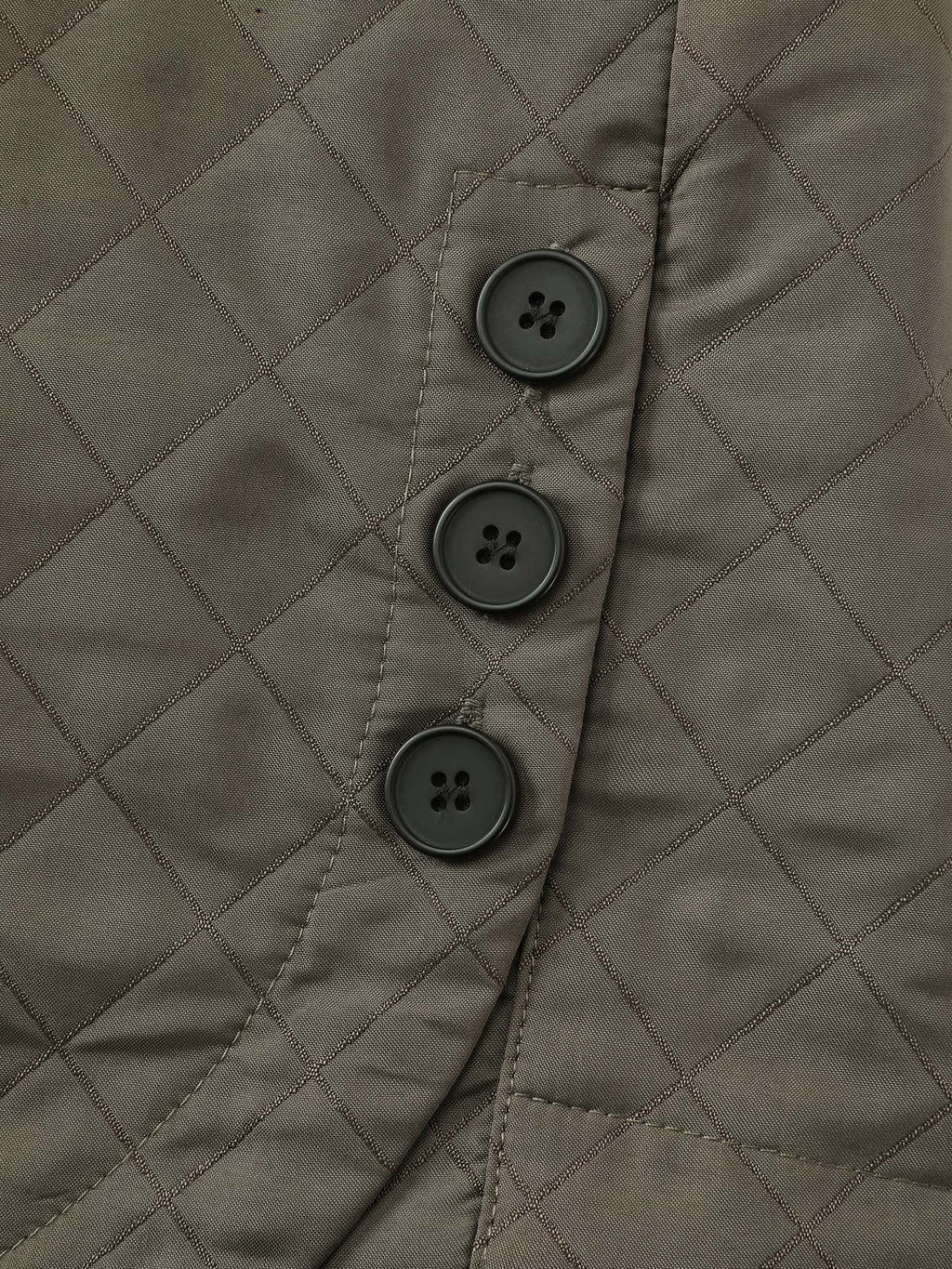 Quilted Button-Front Solid Coat