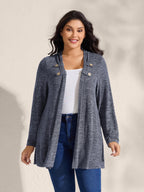 Stretchy Textured Button Detail Jacket