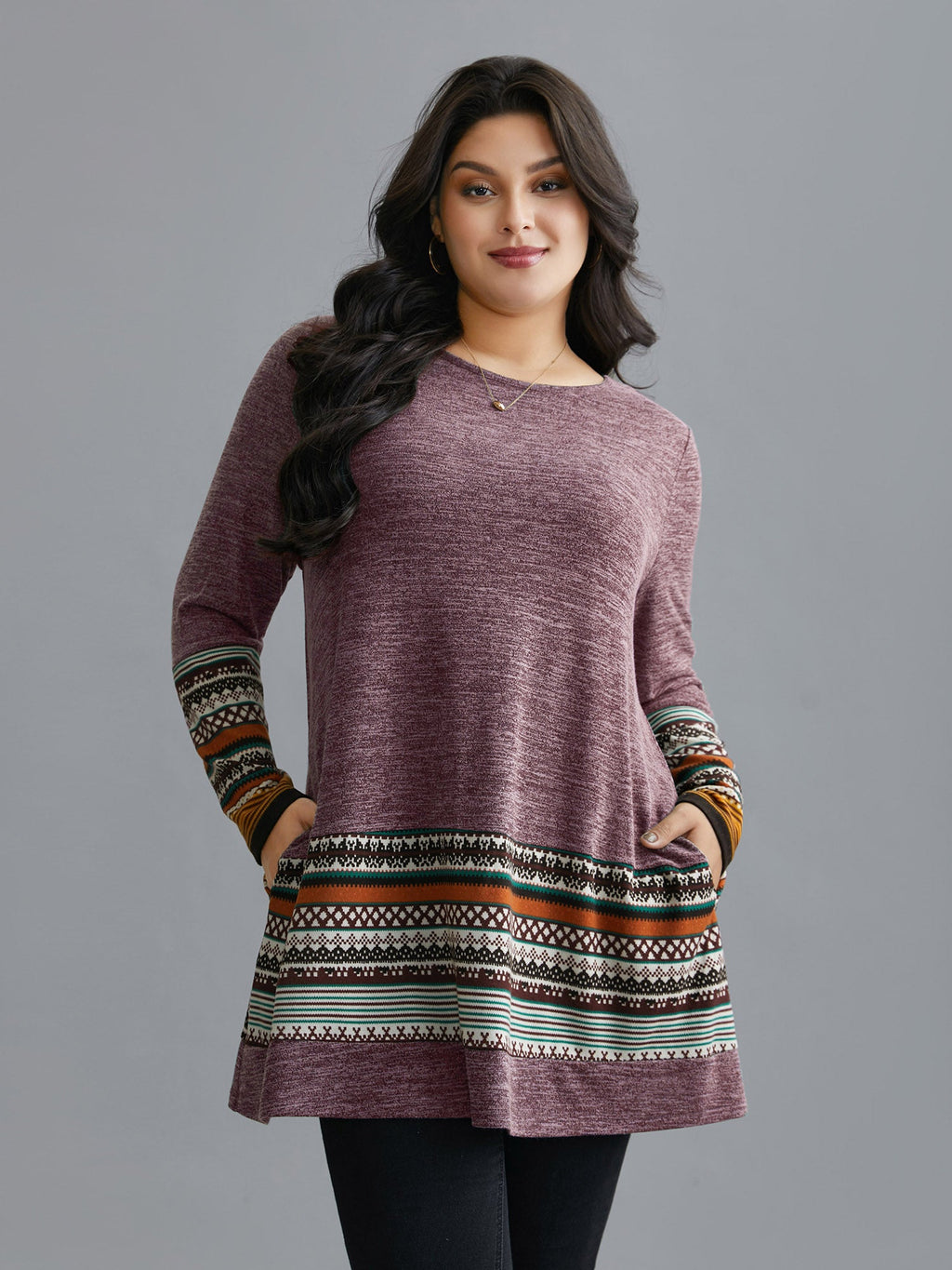 Tunic Boho Print Pocket T-shirt