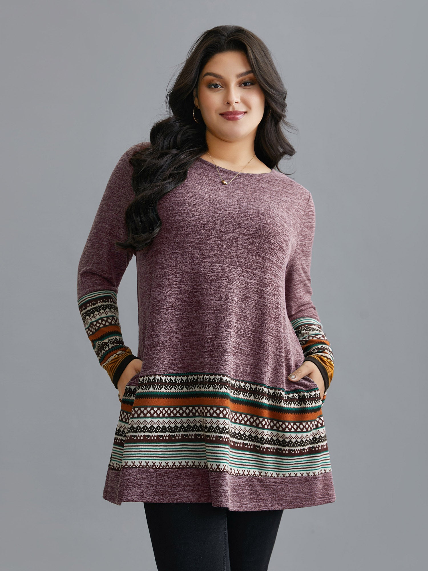 Tunic Boho Print Pocket T-shirt