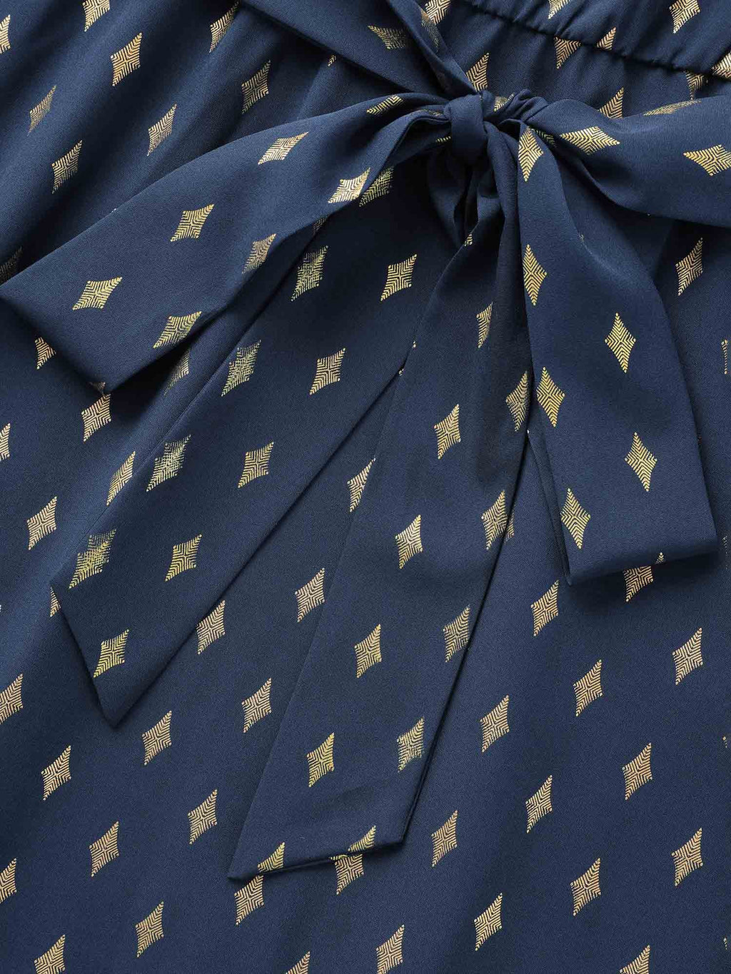 Glitter Notched Lantern Sleeve Midi Dress