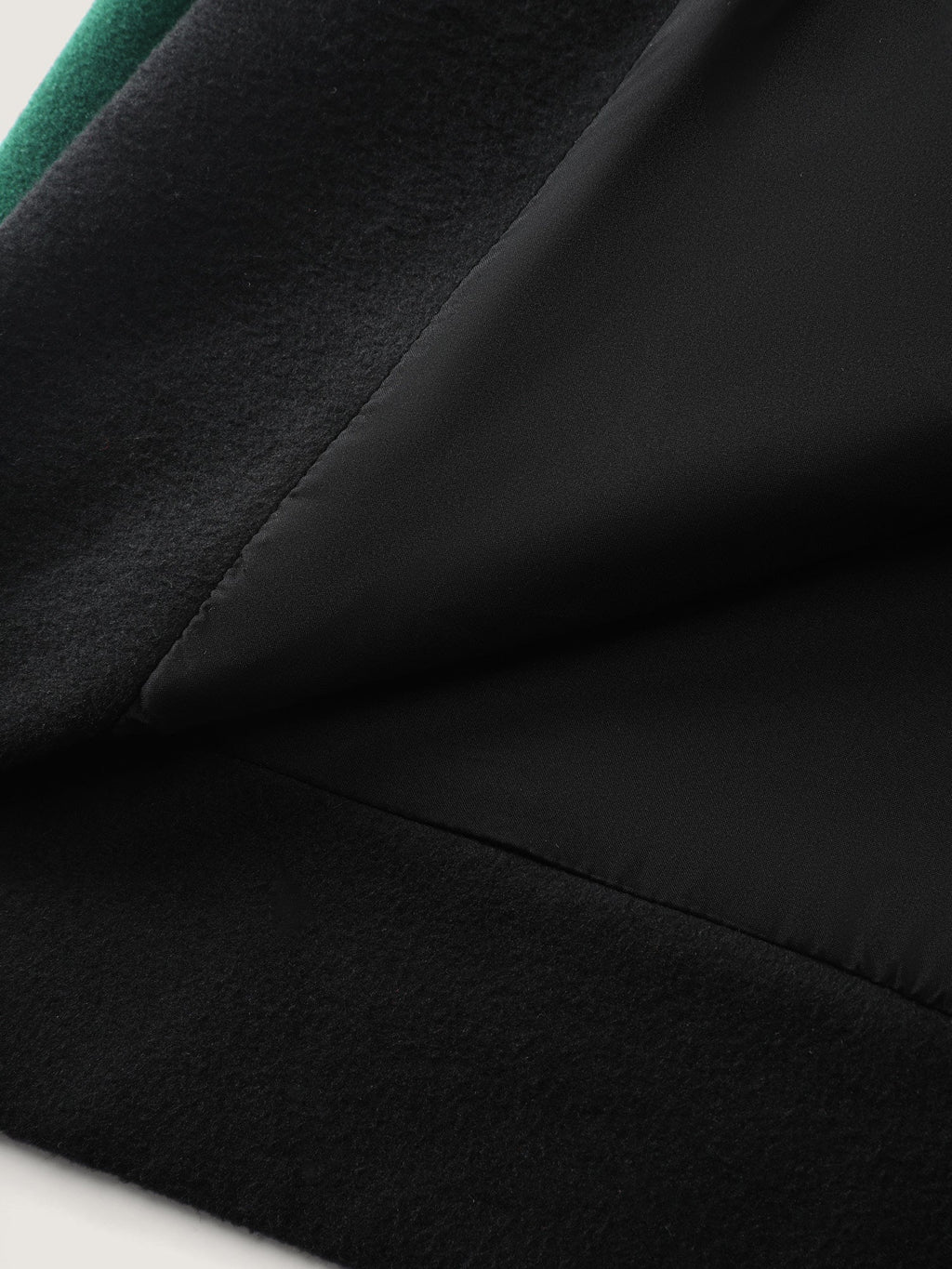 Color Contrast Belted Lined Coat