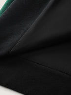 Color Contrast Belted Lined Coat