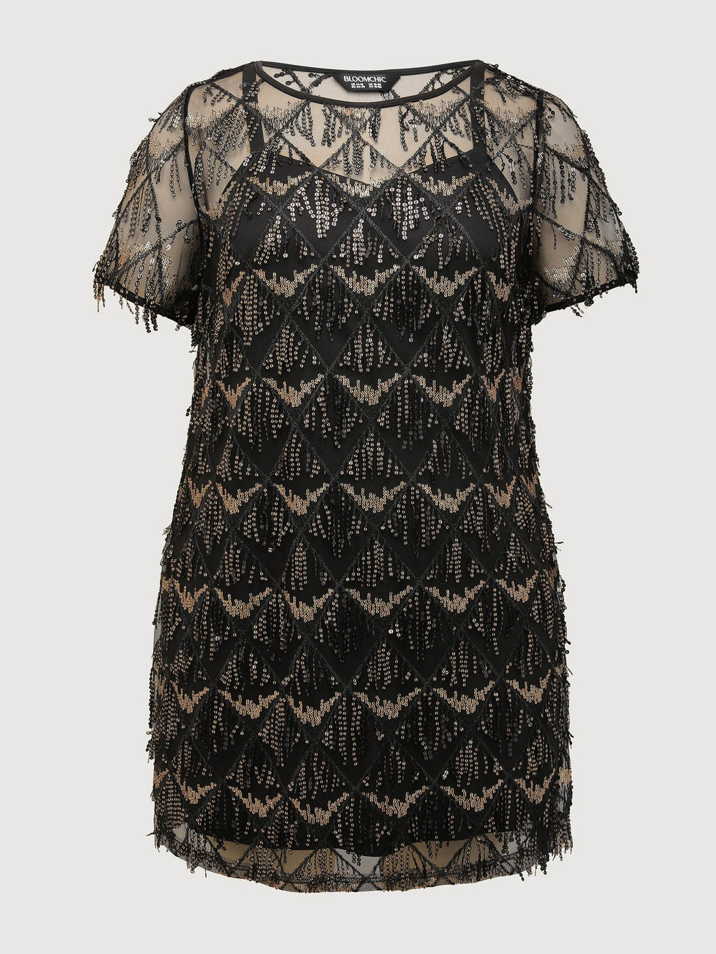 Two-Piece Fringe Sequin Mini Dress