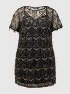 Two-Piece Fringe Sequin Mini Dress