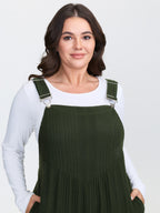 Ribbed Pockets Overall Straps Jumpsuit