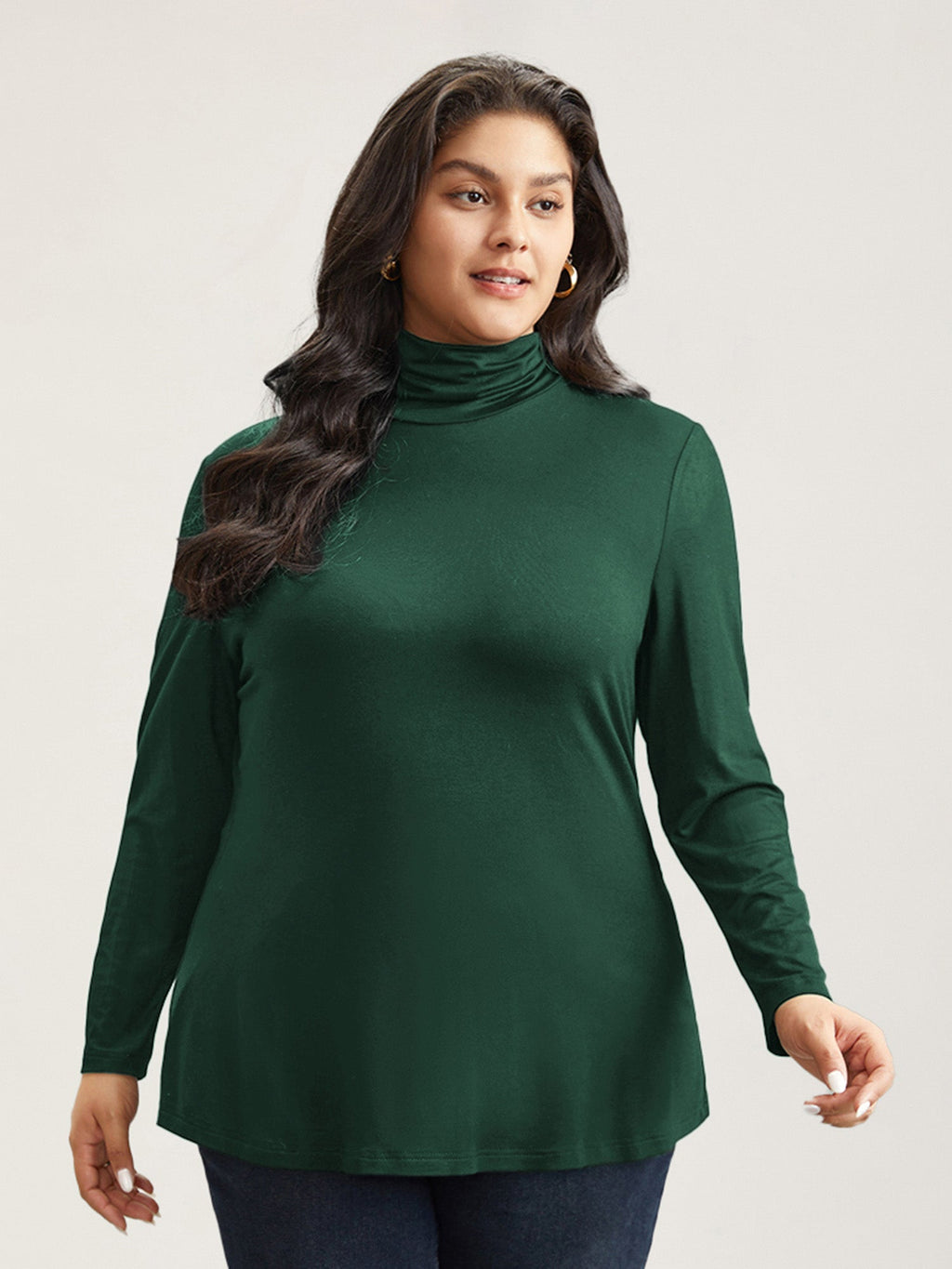 Supersoft Essentials Solid Funnel Neck Knit T-shirt