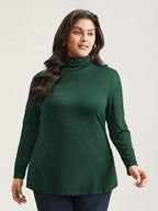 Supersoft Essentials Solid Funnel Neck Knit T-shirt