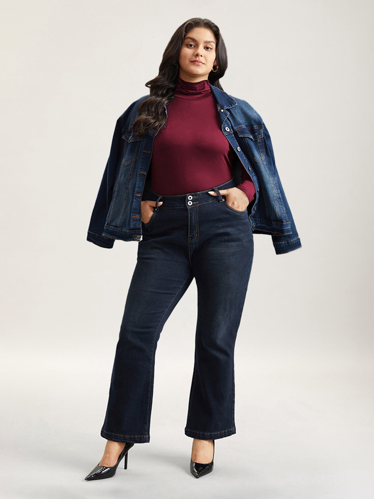 Supersoft Essentials Solid Funnel Neck Knit T-shirt