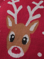 Deer Snowflake Pattern Jacquard Pullover