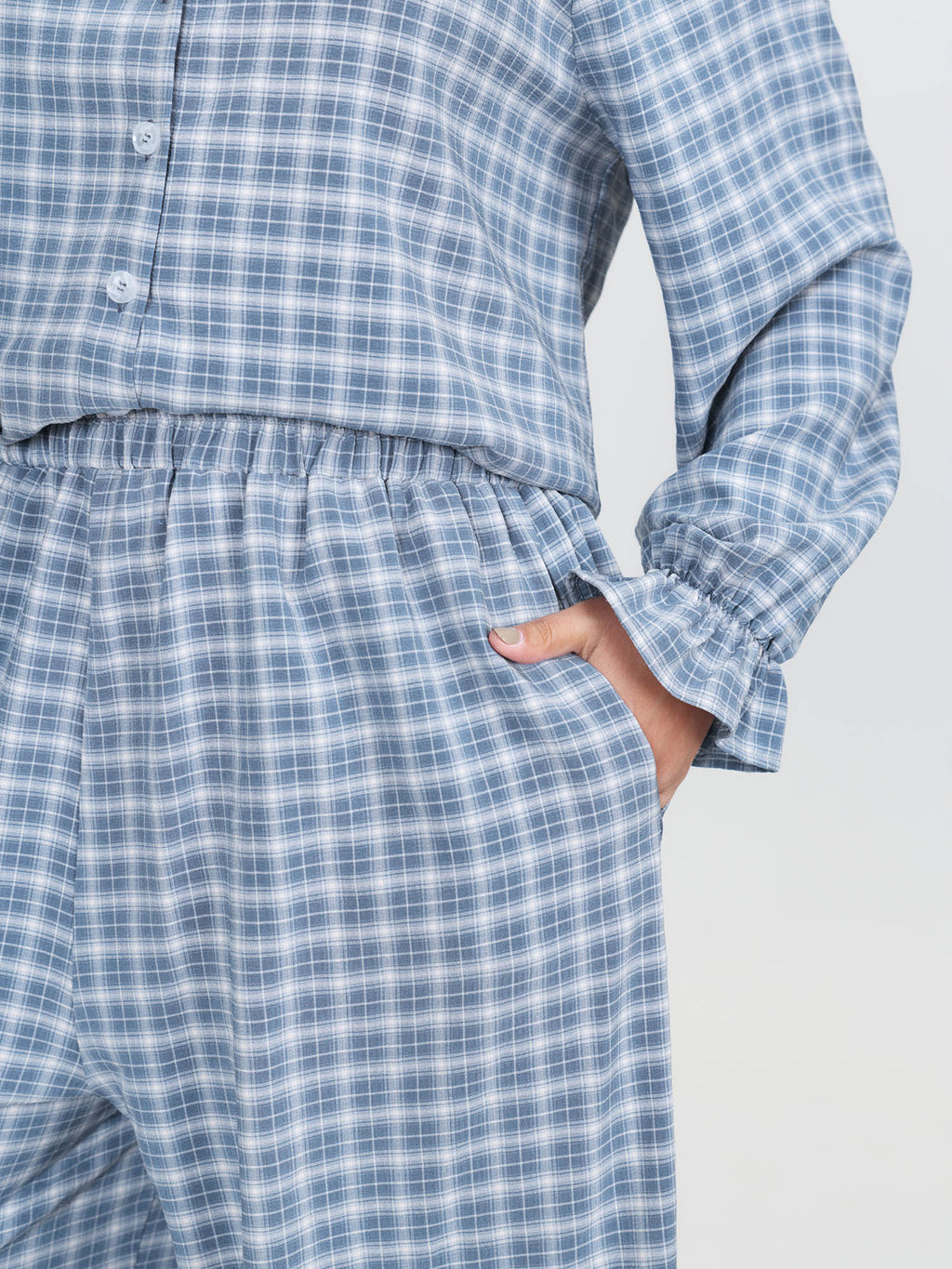 Gingham Ruffled Hem Loungewear Set