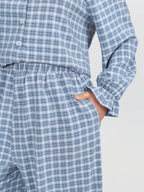 Gingham Ruffled Hem Loungewear Set