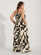 Silhouette Floral Print Sweetheart Jumpsuit