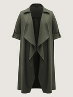 Oversized Tab Sleeve Open-Front Coat