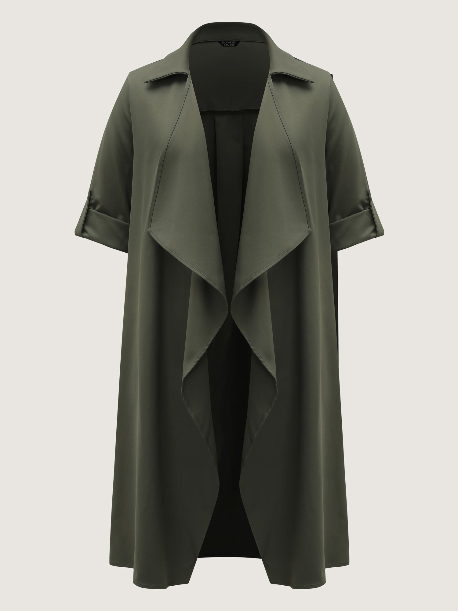 Oversized Tab Sleeve Open-Front Coat