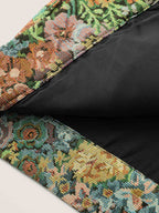 Floral Textured Lined Pockets Coat