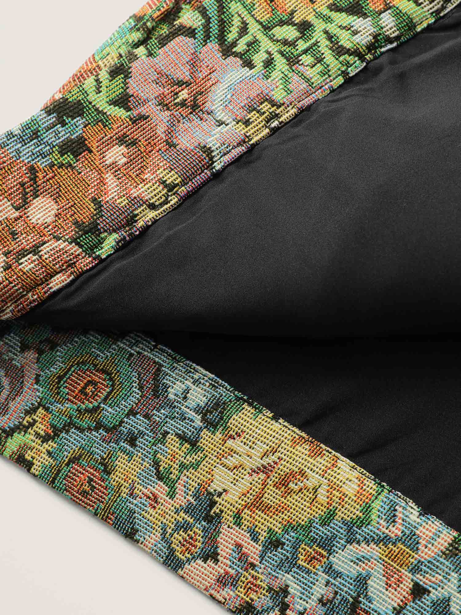 Floral Textured Lined Pockets Coat