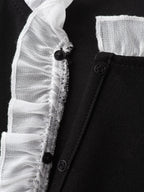 Color Contrast Ruffled Midi Dress