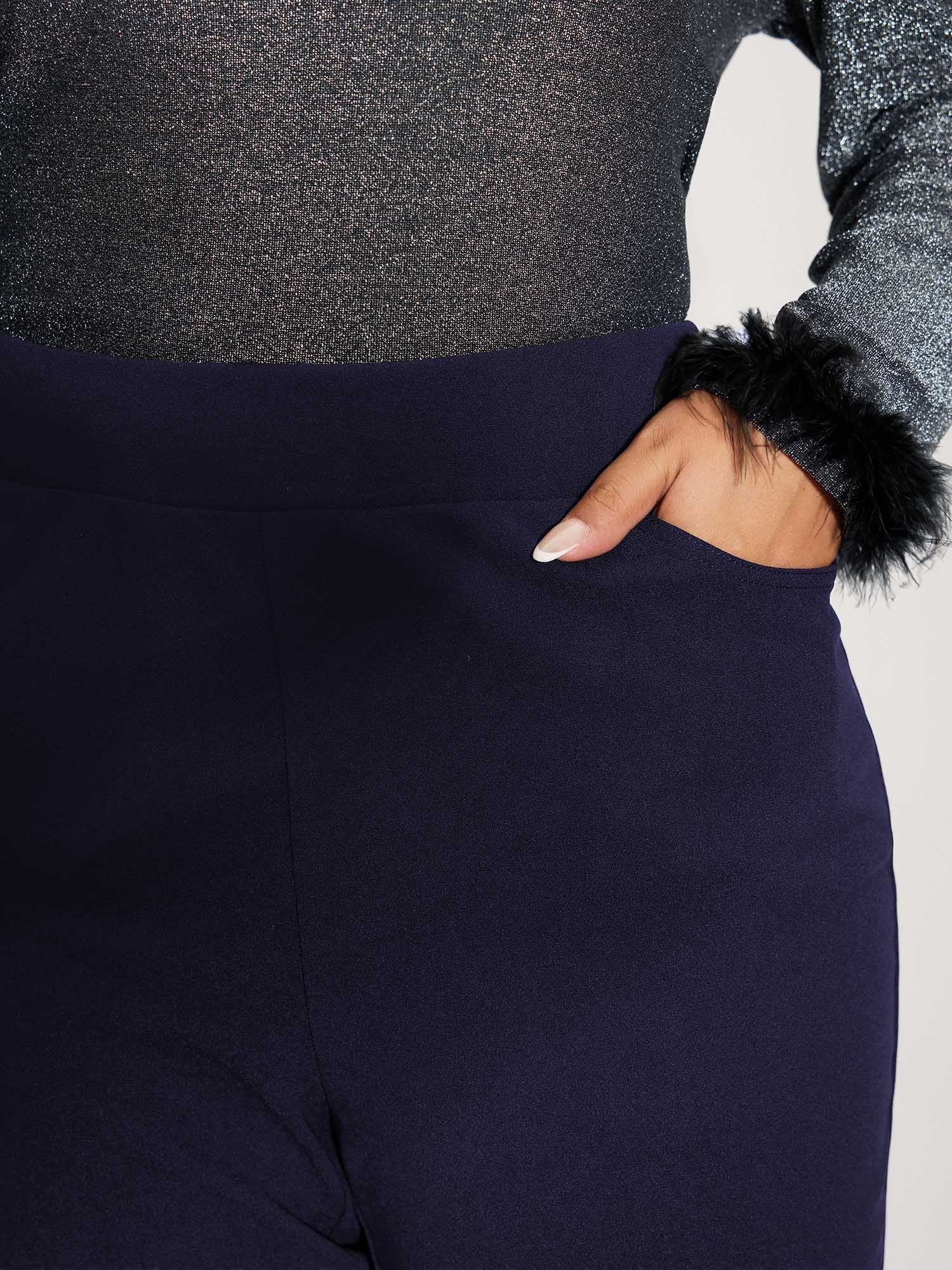 Stretchy Diamond Detail Hem Pants