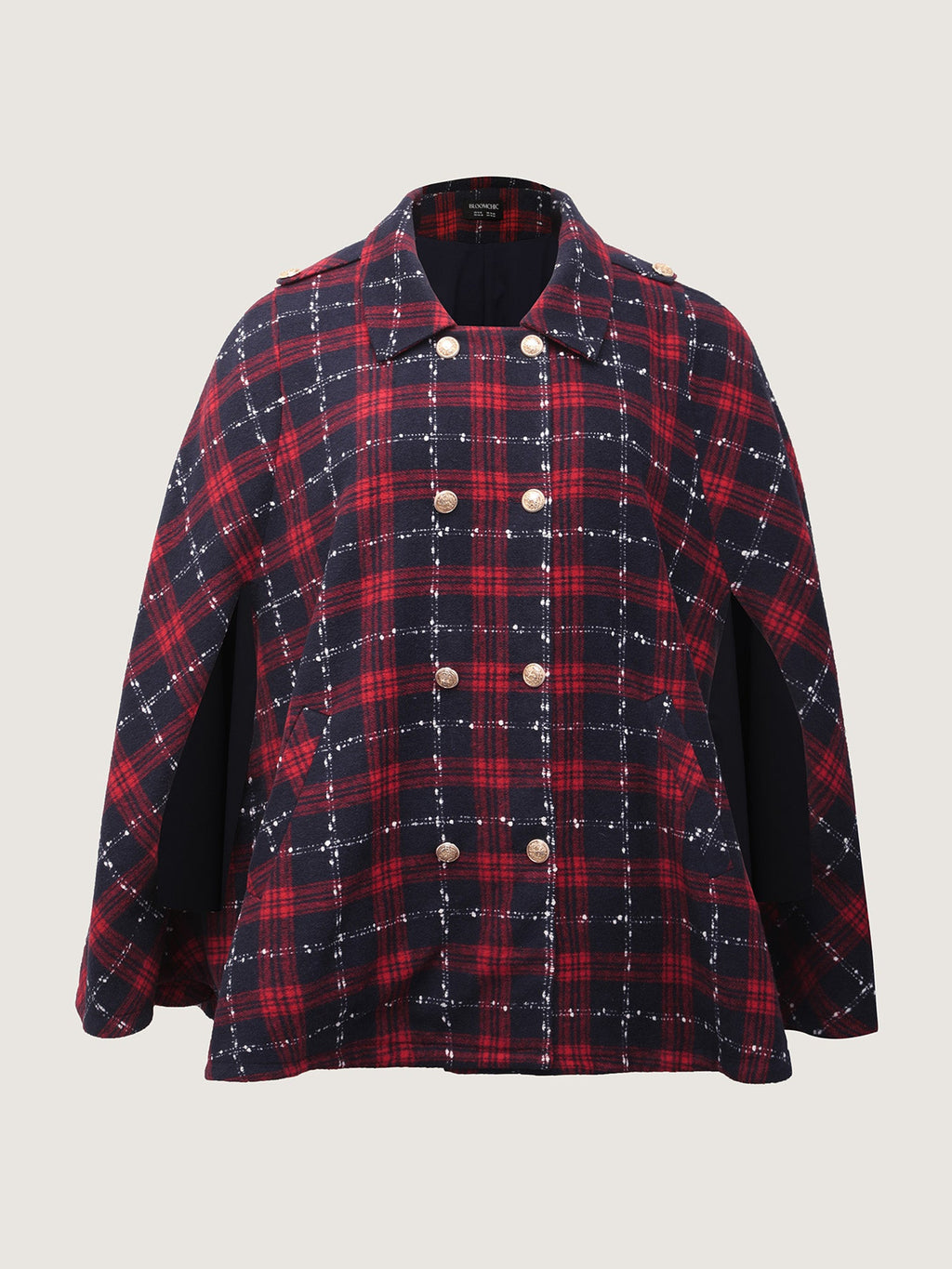 Holiday Plaid Double Button Hoodie Jacket