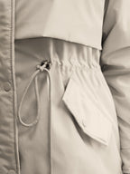 Hooded Drawstring Waist Quilted Jacket