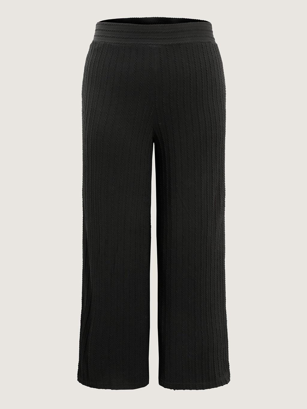 Stretchy Cable Knit Wide Leg Pants