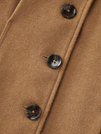 Button Front Pleated Plain Coat