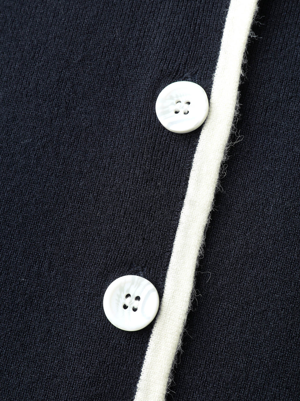 Blazer Collar Pockets Color Contrast Knit Cardigan